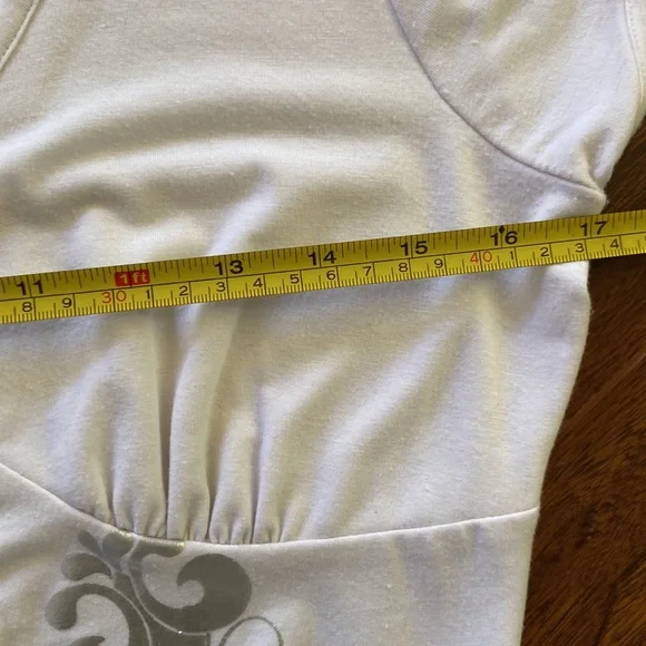 Beautiful drop waist sheer white dress in size L - Picture 8 of 12